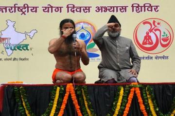 Baba Ramdev holds rehearsal for International Yoga Day